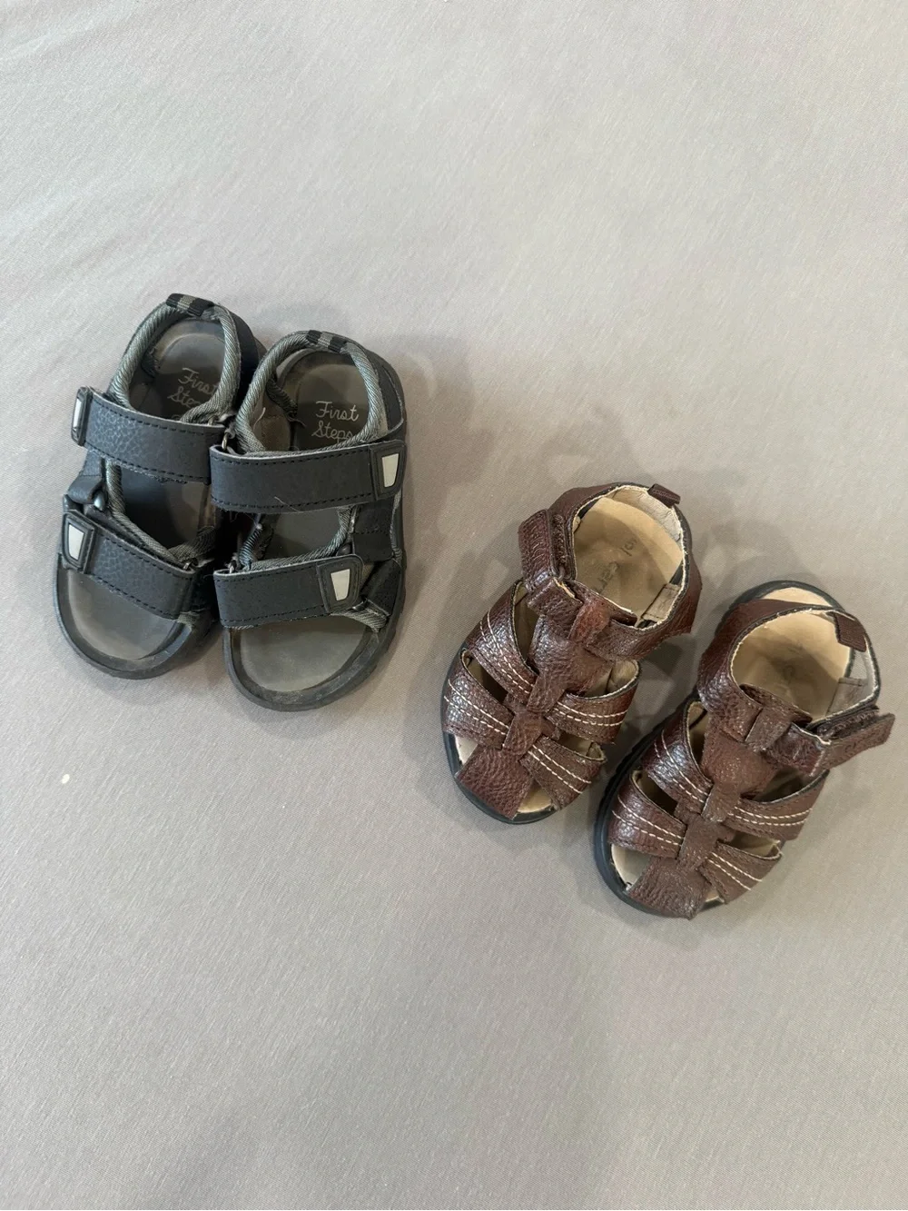 Carter's Brown Leather-Style Fisherman Sandals for Kids
